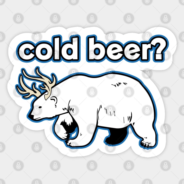 Funny Polar Bear Cold Beer Sticker by RadStar